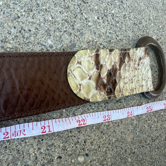 Leon size S made in Italy Lux snakeskin and leather Textured Women's Belt - Picture 15 of 15